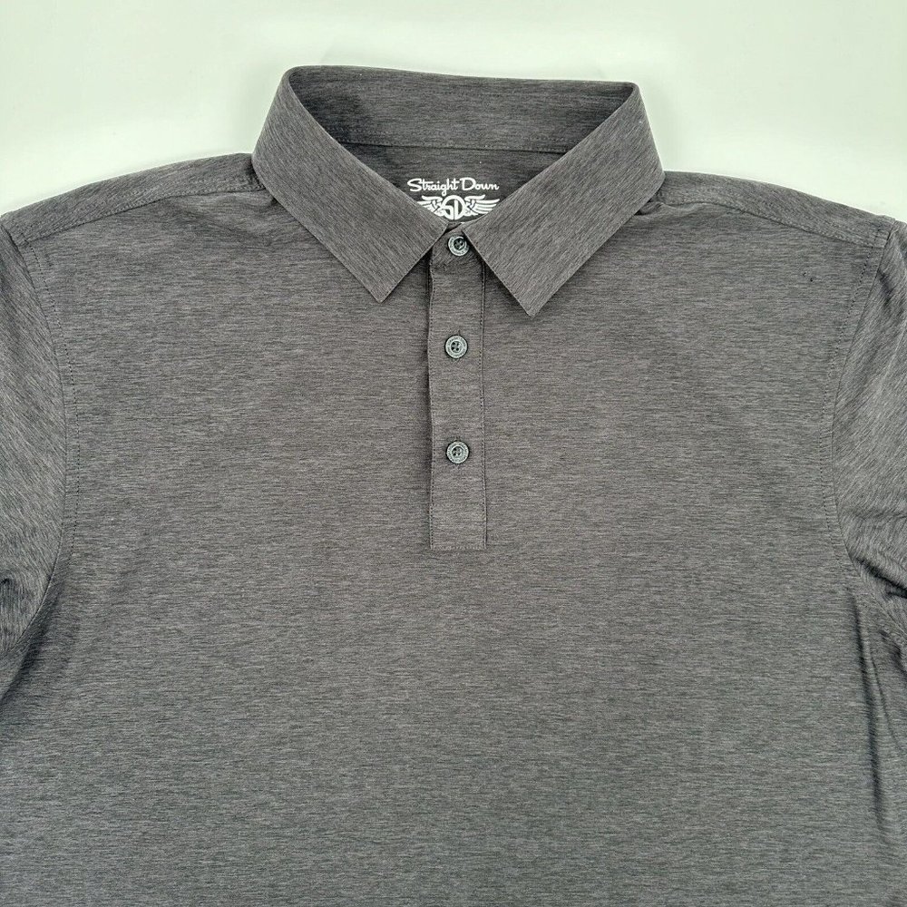 Straight‎ Down Performance Gray Binders Cup Golf Polo Shirt Size Large